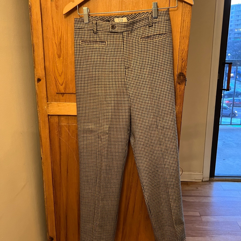 Earth tones plaid wool pants from the GAP.